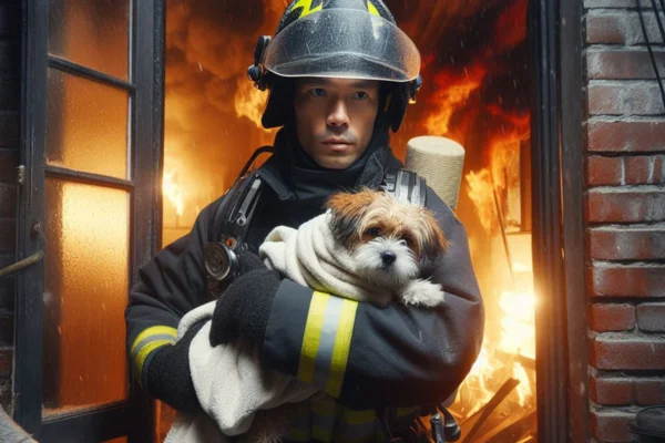 salvar perro incendio