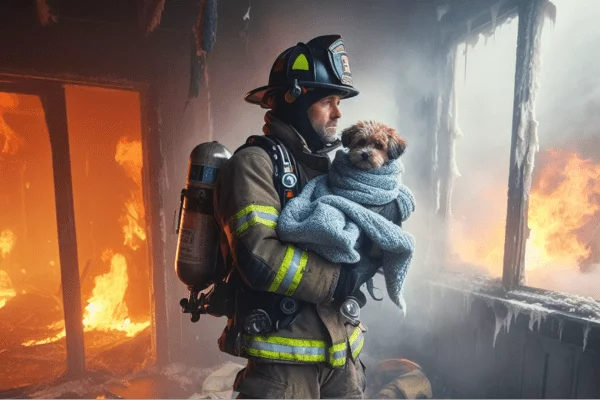 salvar perro incendio