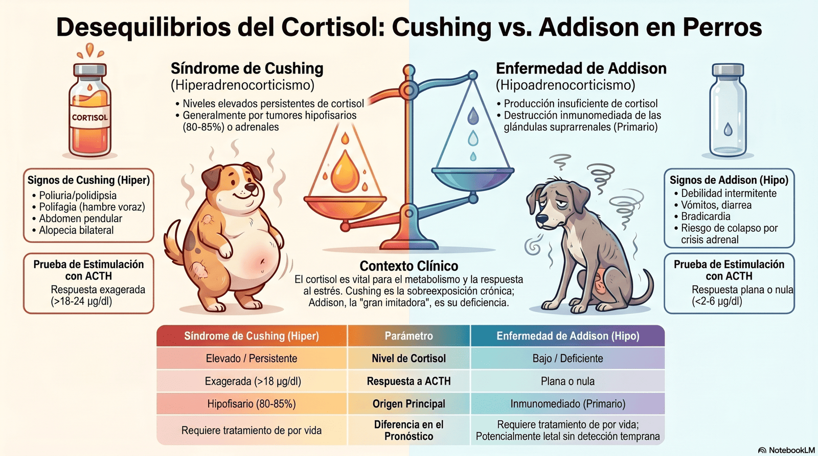 Comparativa Cushing vs Addison