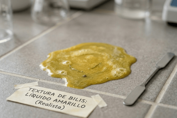 mi perro vomita amarillo textura de bilis realista en el suelo