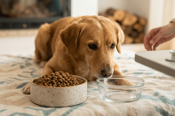 Mi perro no quiere comer pero bebe mucha agua: ¿Qué significa?