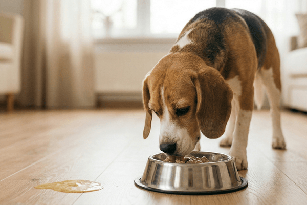 Mi perro vomita pero quiere comer: causas y qué hacer